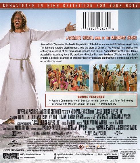 Jesus Christ Superstar Blu-ray movie collectible [Barcode 025192178092] - Main Image 2