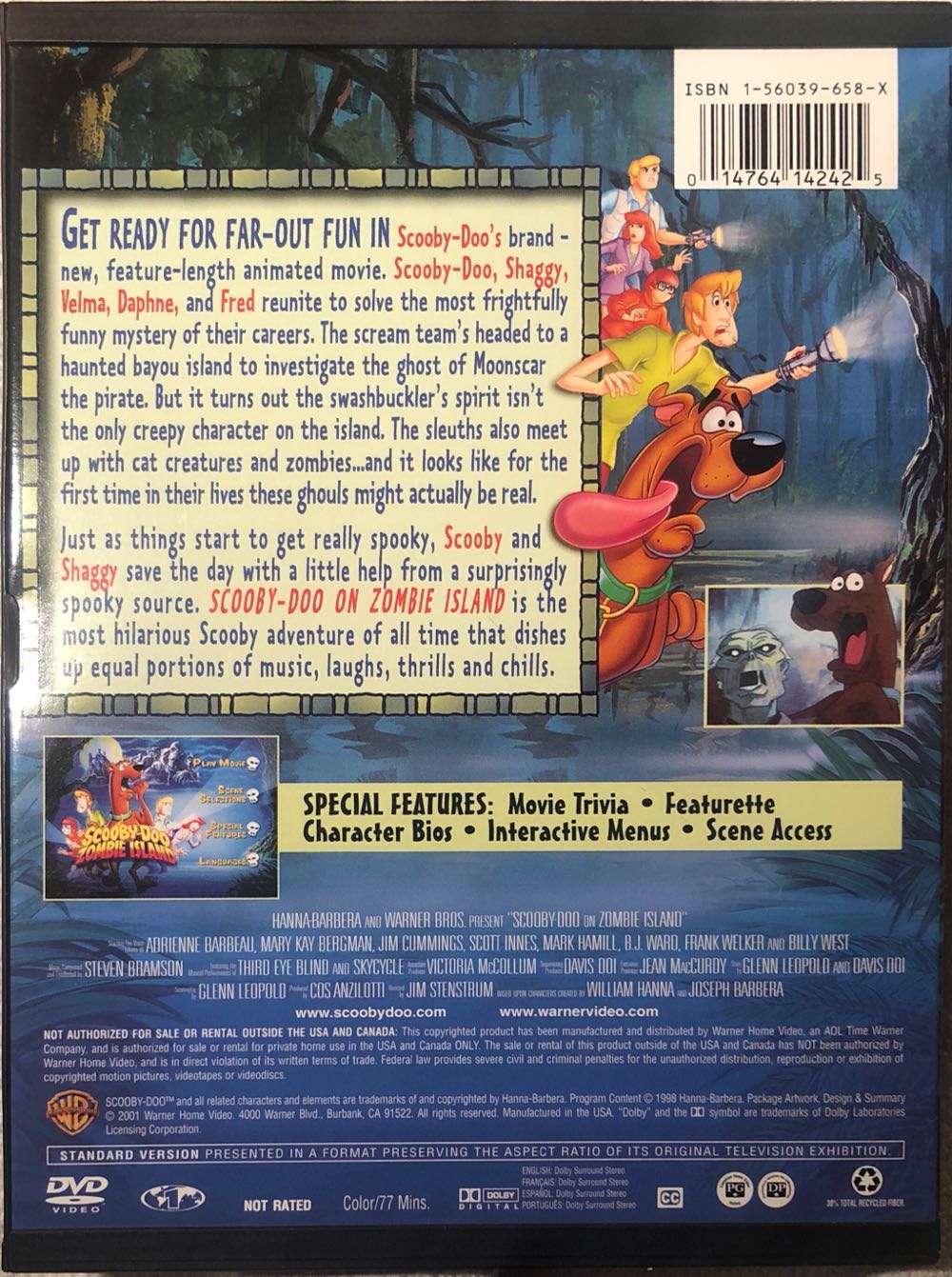 Scooby-Doo On Zombie Island DVD movie collectible [Barcode 014764142425] - Main Image 2