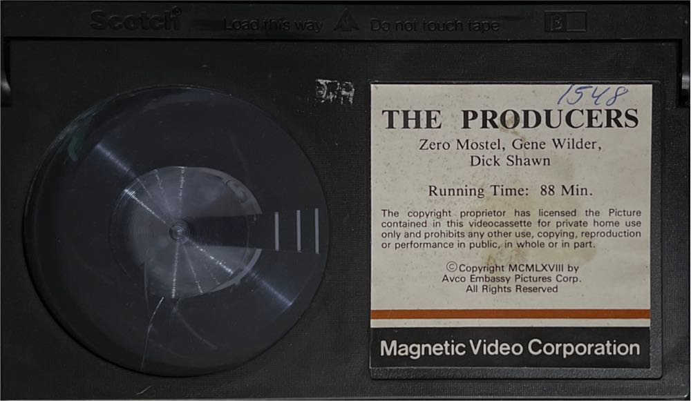 The Producers VHS movie collectible [Barcode 027616801234] - Main Image 3