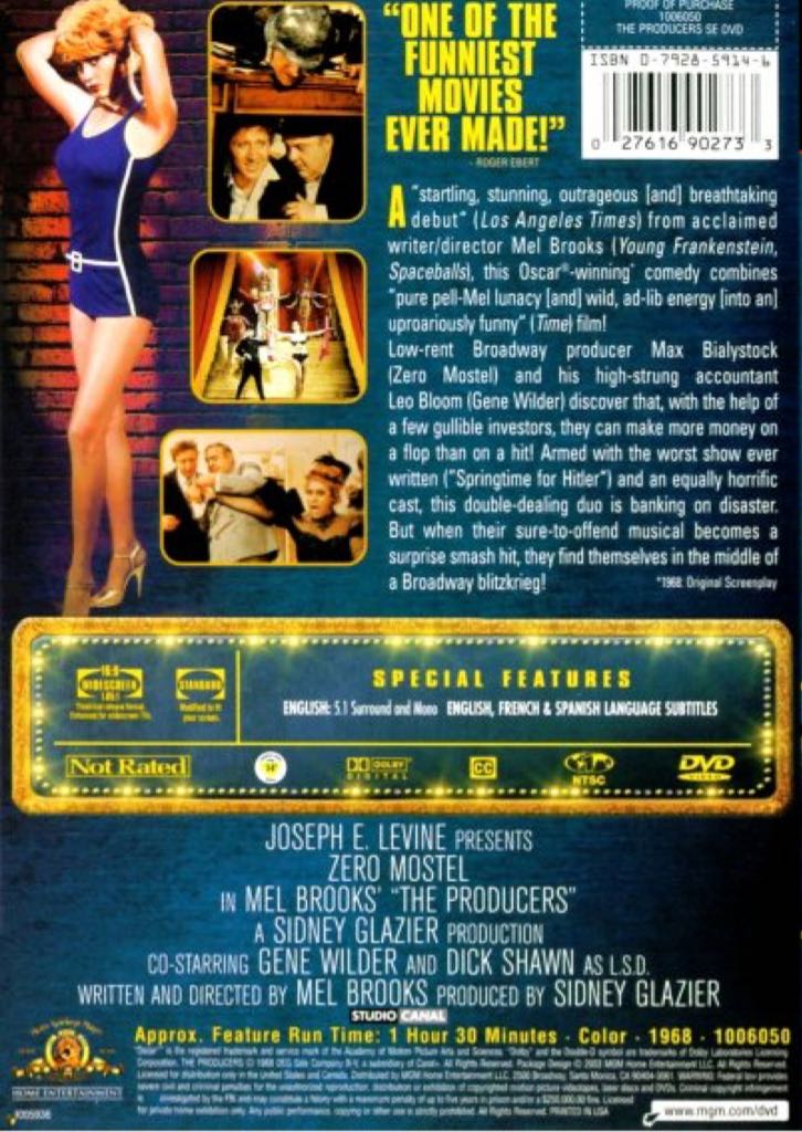 The Producers DVD movie collectible [Barcode 027616868329] - Main Image 2
