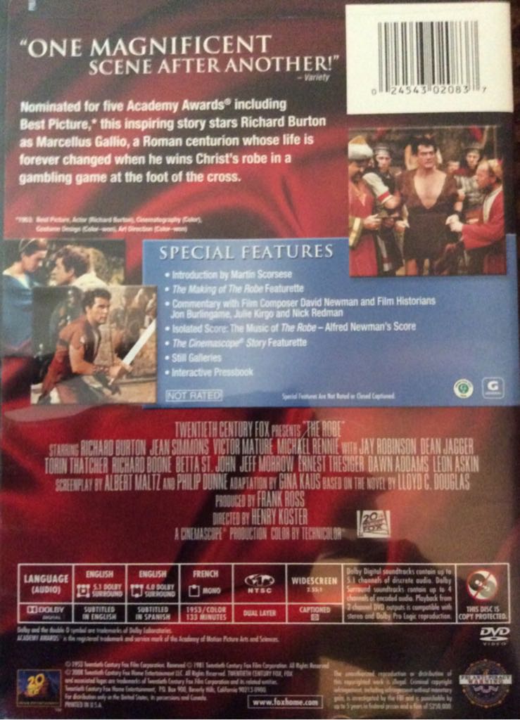 The Robe Digital Copy movie collectible [Barcode 024543020837] - Main Image 2