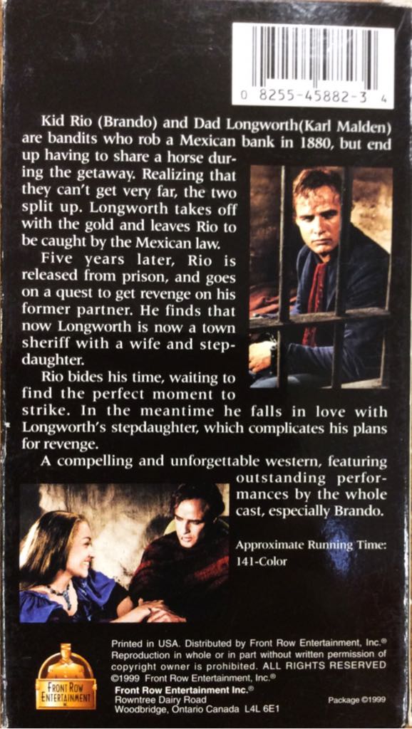 One-Eyed Jacks DVD movie collectible [Barcode 082554350220] - Main Image 2