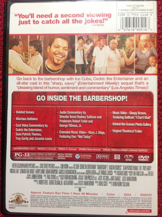 Barbershop 2: Back in Business DVD movie collectible [Barcode 027616905147] - Main Image 2