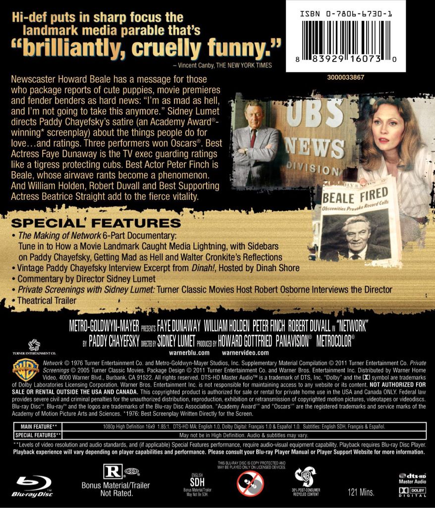 Network Blu-ray movie collectible [Barcode 883929160730] - Main Image 2
