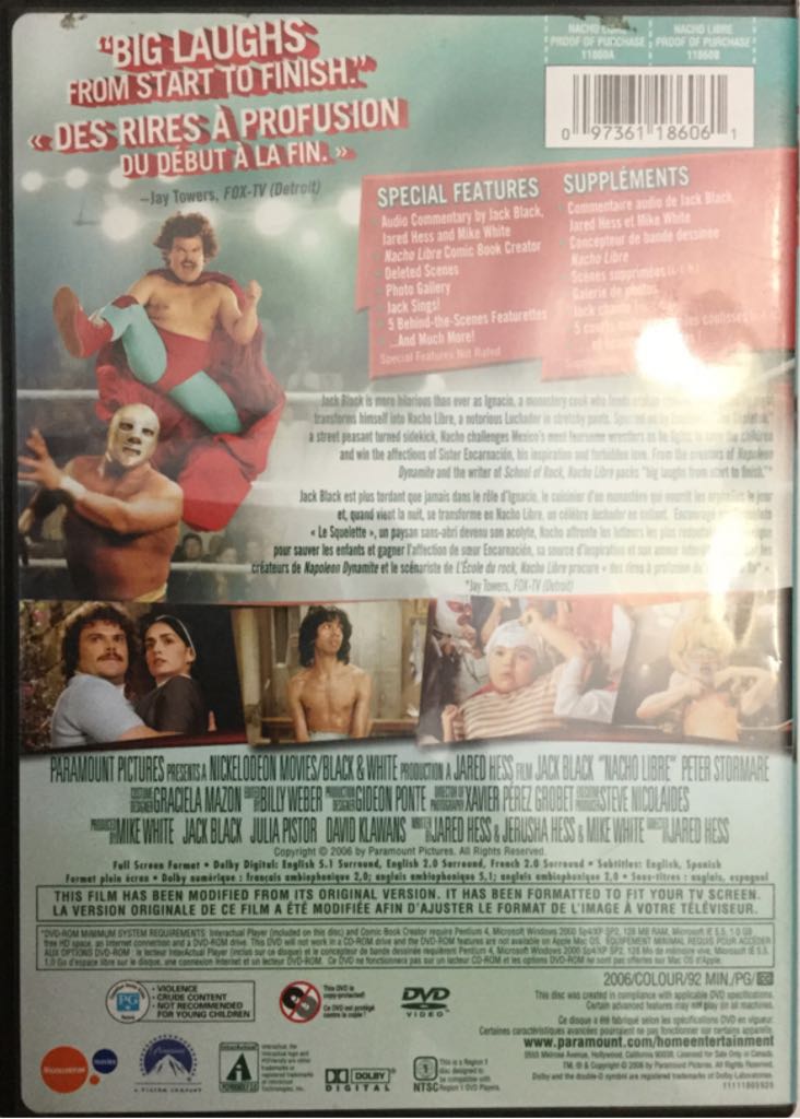 Nacho Libre DVD movie collectible [Barcode 097361186061] - Main Image 2
