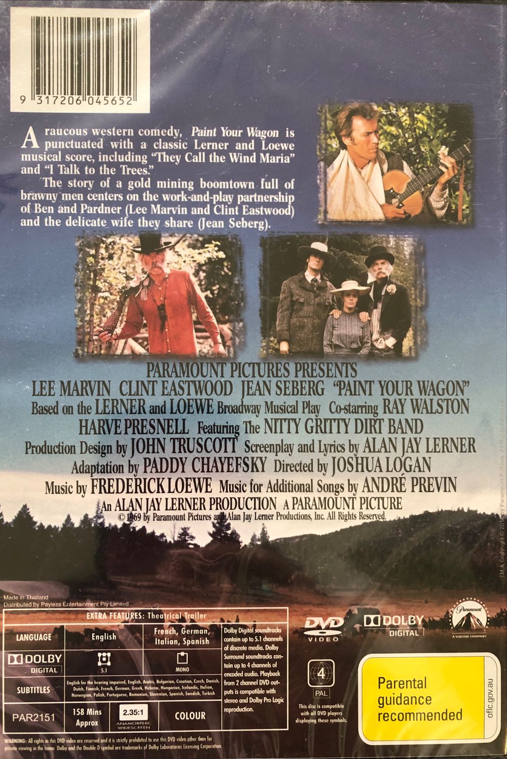 Paint Your Wagon DVD movie collectible [Barcode 9317206045652] - Main Image 3