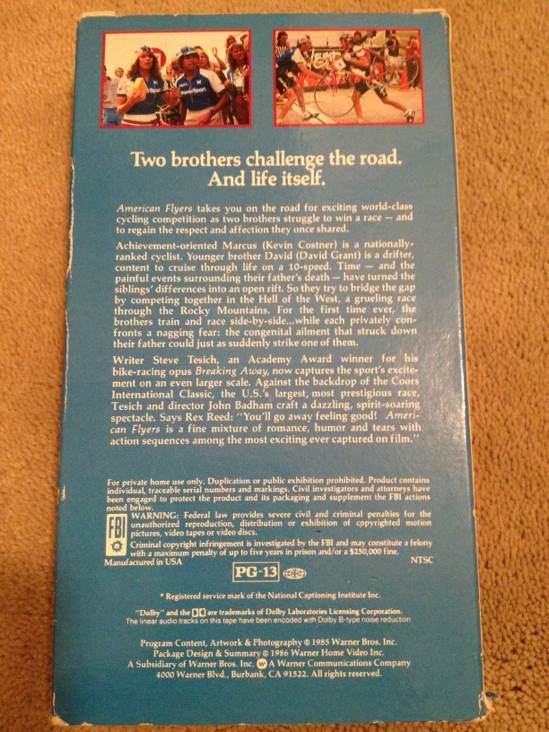 American Flyers VHS movie collectible [Barcode 5014781152020] - Main Image 2