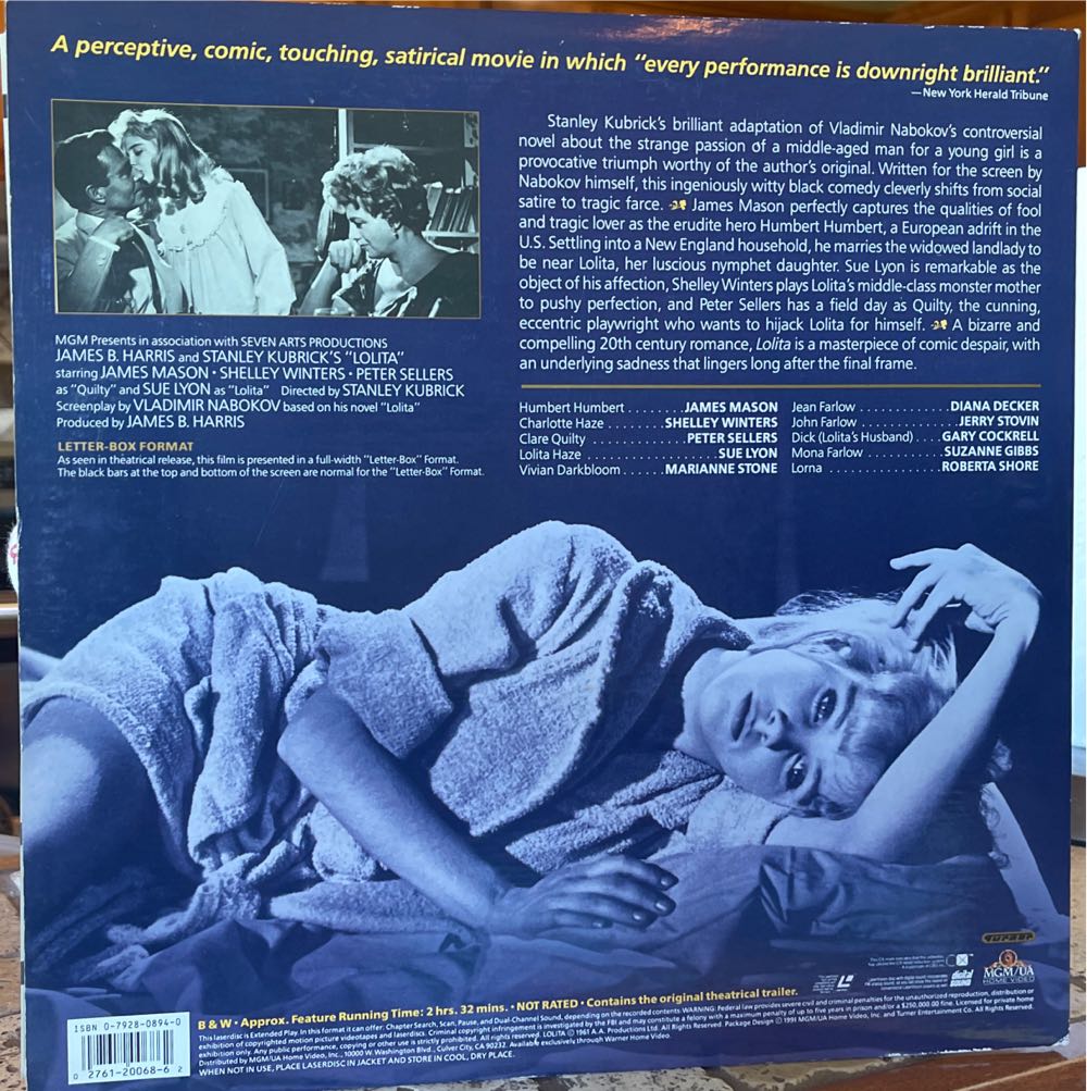 Lolita Laser Disc movie collectible [Barcode 027612006862] - Main Image 2