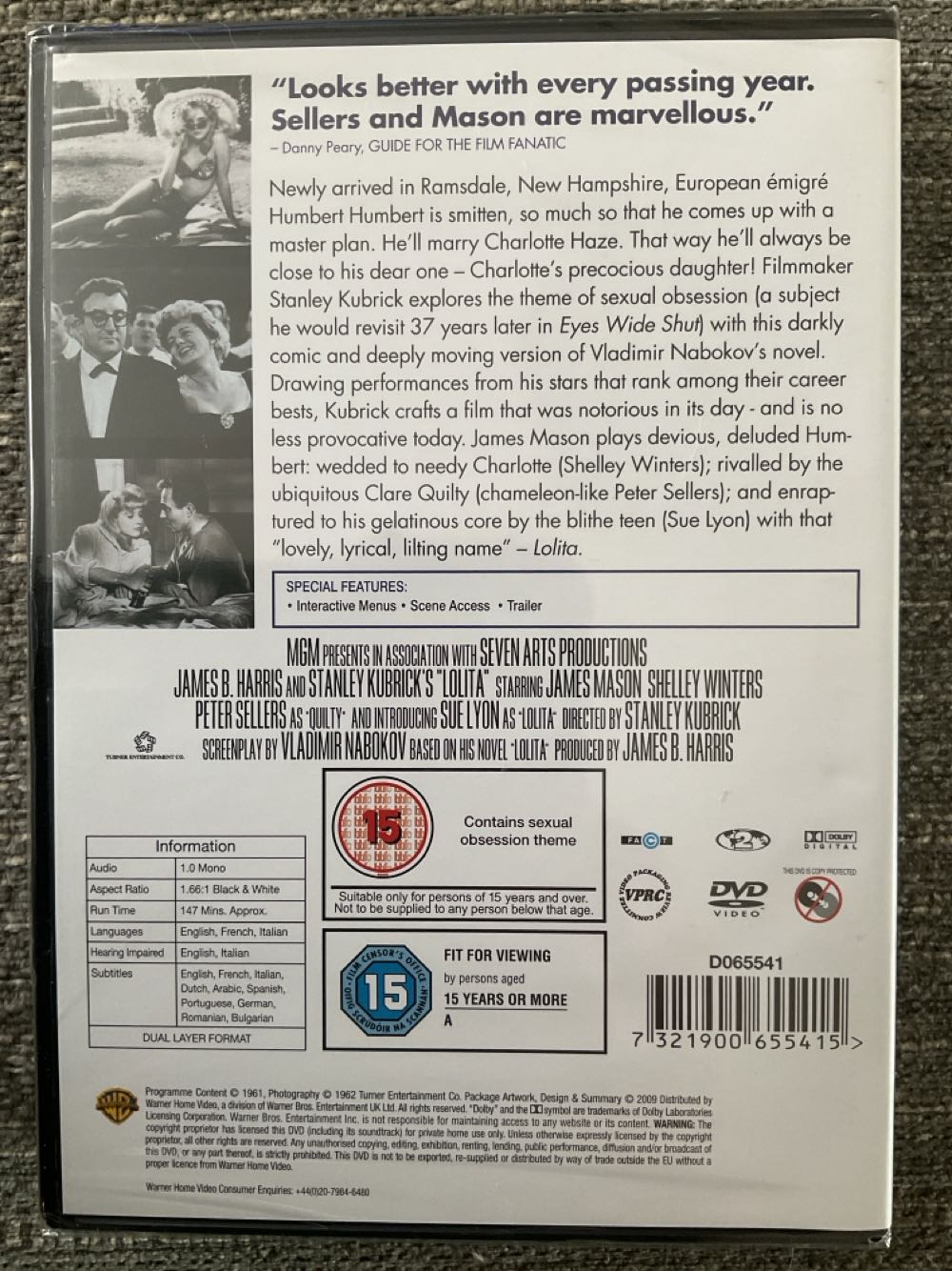 Lolita DVD movie collectible [Barcode 7321900655415] - Main Image 3