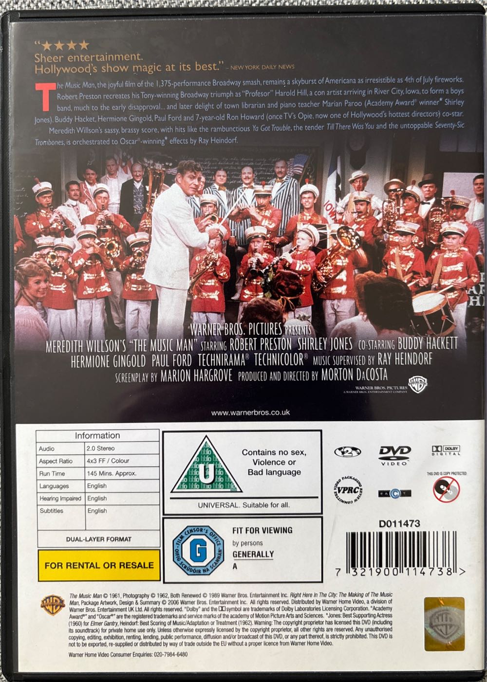 The Music Man DVD movie collectible [Barcode 7321900114738] - Main Image 2
