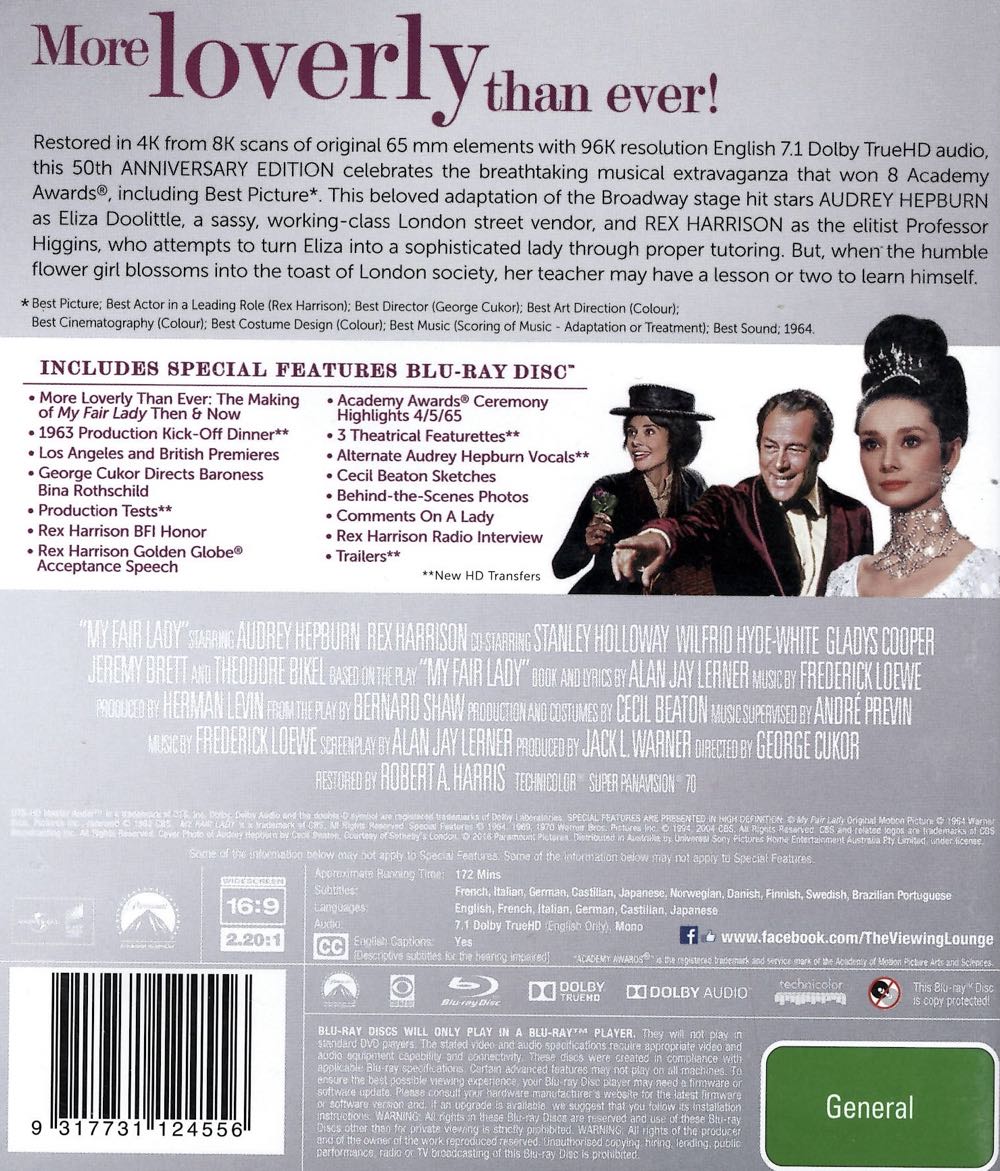 My Fair Lady Blu-ray movie collectible [Barcode 9317731124556] - Main Image 2