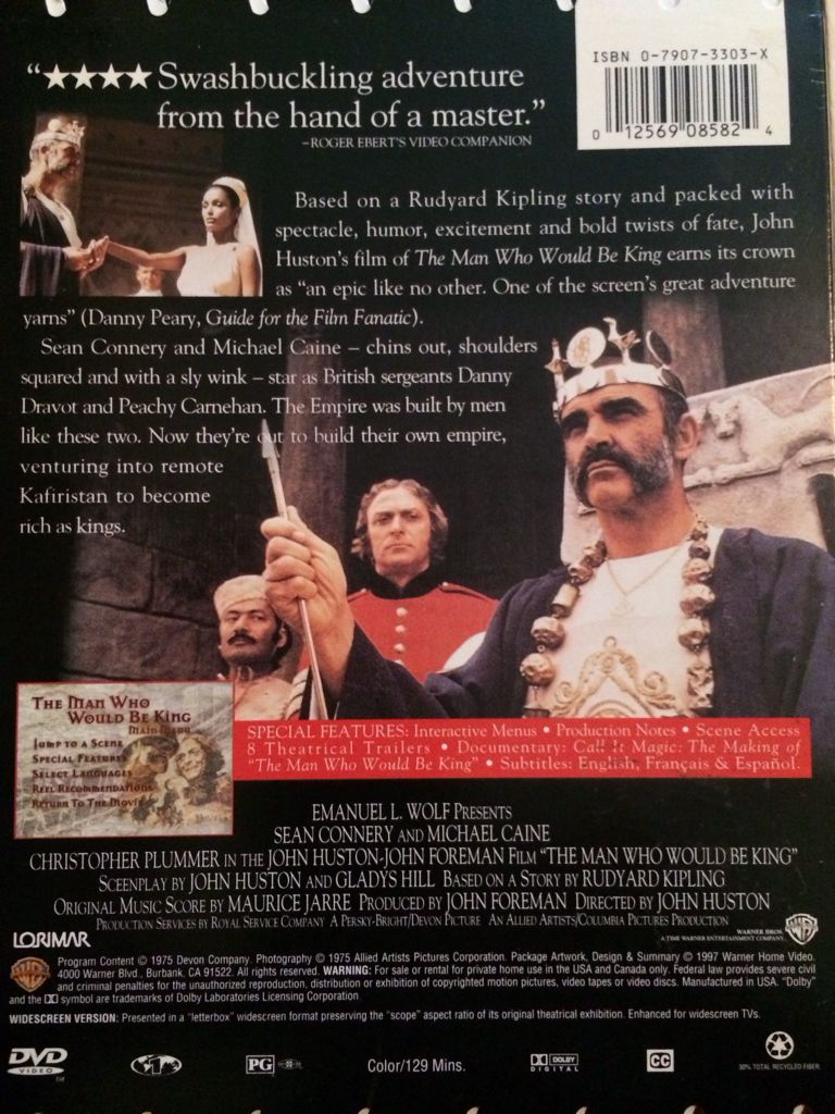 The Man Who Would Be King DVD movie collectible [Barcode 012569085824] - Main Image 2