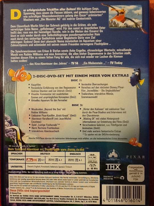 Findet Nemo DVD movie collectible [Barcode 4011846016014] - Main Image 2