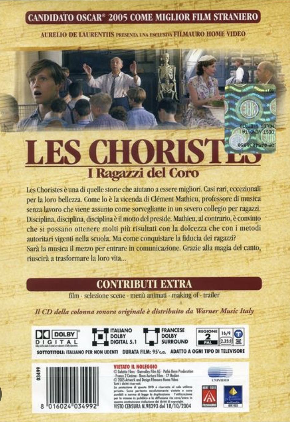 Les Choristes DVD movie collectible [Barcode 8016024034992] - Main Image 2