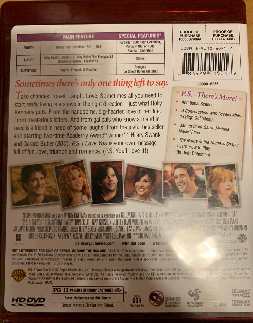 P.S. I Love You HD DVD movie collectible [Barcode 883929015016] - Main Image 2