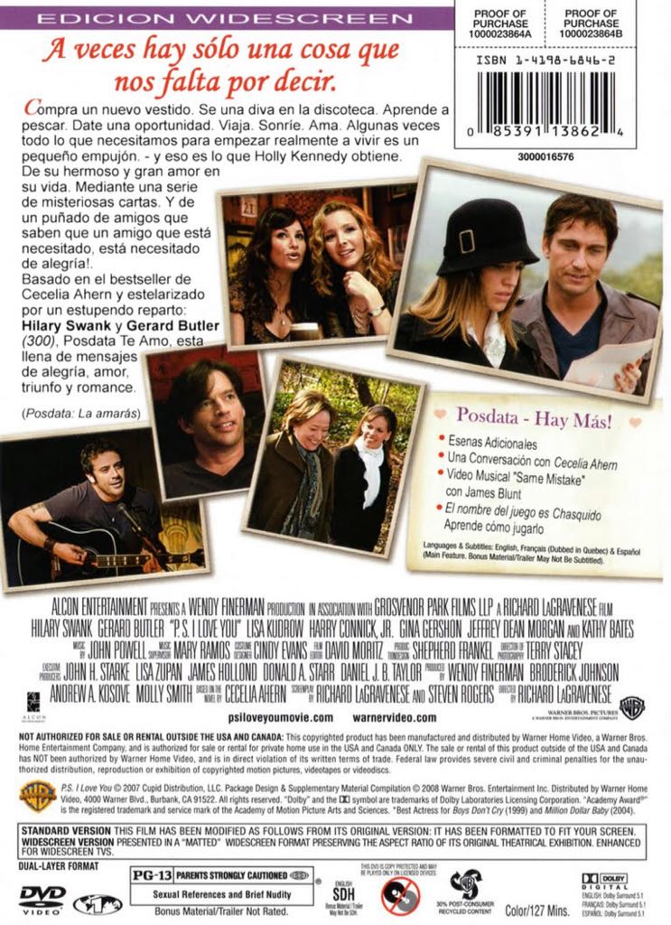 P.S. I Love You DVD movie collectible [Barcode 883929017034] - Main Image 2