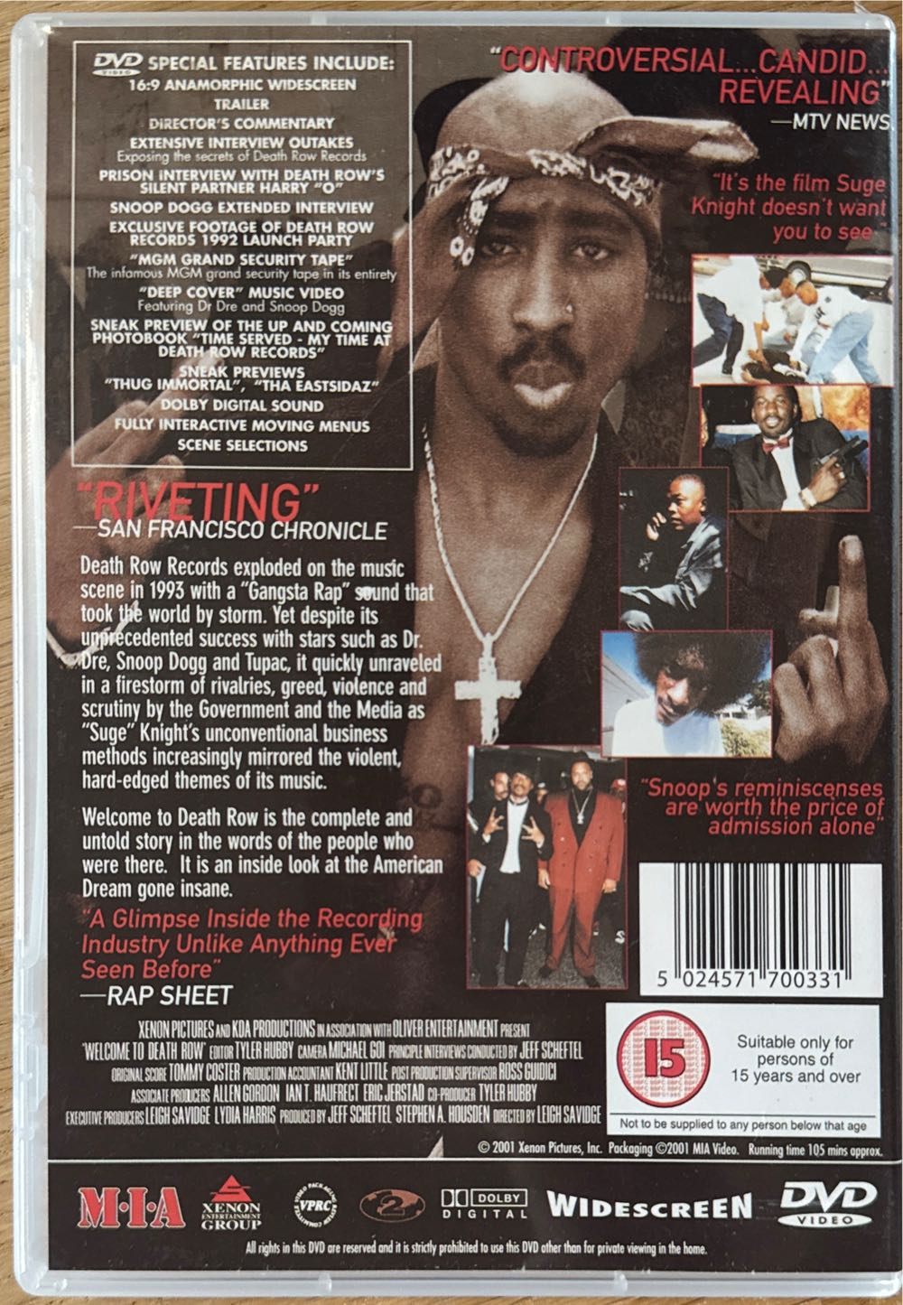 Welcome to Death Row DVD movie collectible [Barcode 5024571700331] - Main Image 2