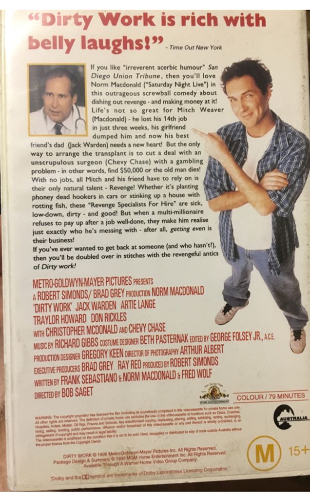 Dirty Work VHS movie collectible [Barcode 027616704832] - Main Image 2