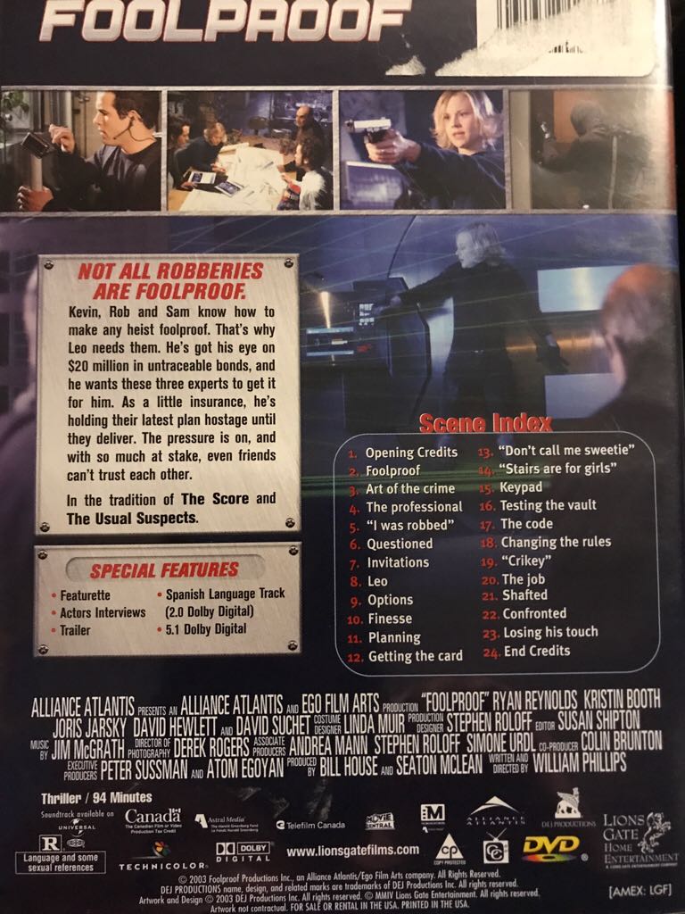 Foolproof DVD-R movie collectible [Barcode 733807790484] - Main Image 2