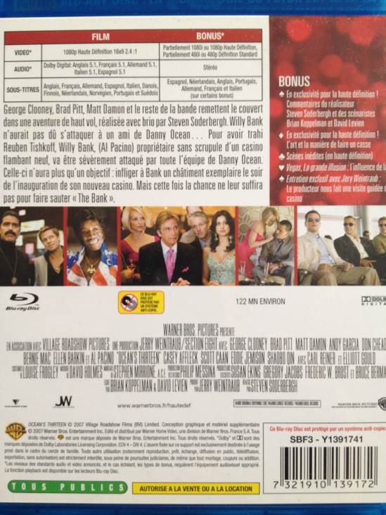 Ocean’s 13 Blu-ray movie collectible [Barcode 7321910139172] - Main Image 2