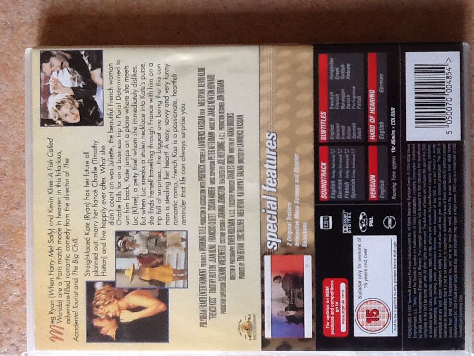 French Kiss DVD movie collectible [Barcode 5050070004854] - Main Image 2