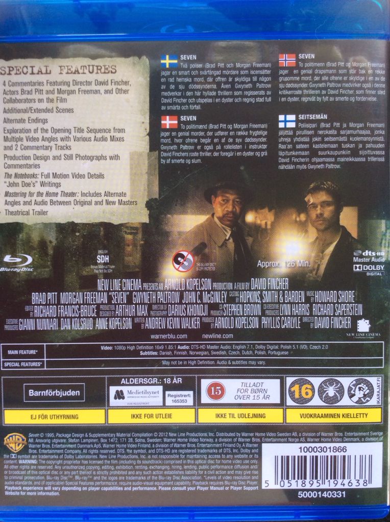 Se7en Blu-ray movie collectible [Barcode 5051895194638] - Main Image 2