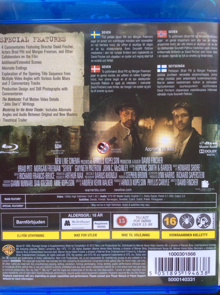 Se7en DVD movie collectible [Barcode 5051895194638] - Main Image 2
