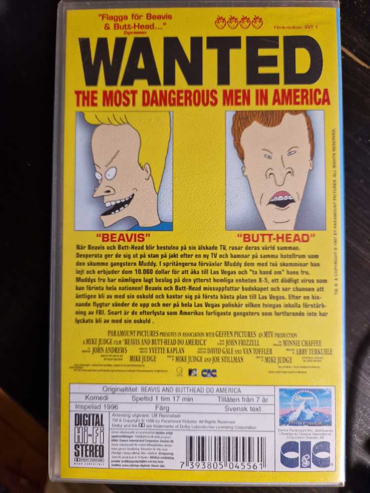 Beavis and Butt-Head Do America DVD movie collectible [Barcode 7393805045561] - Main Image 2