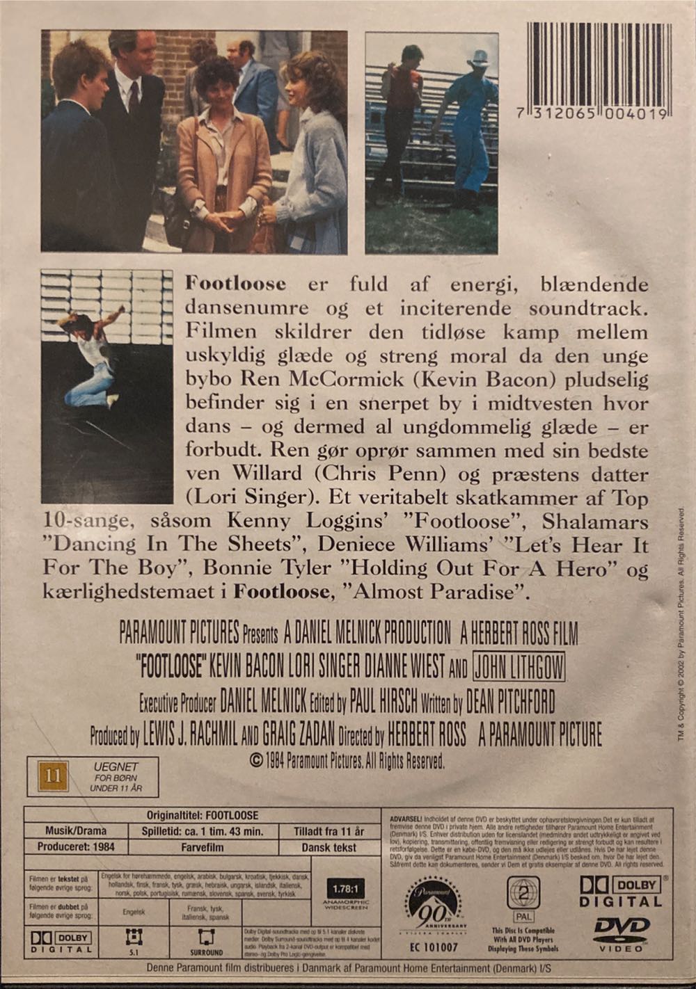 Footloose DVD movie collectible [Barcode 7312065004019] - Main Image 2