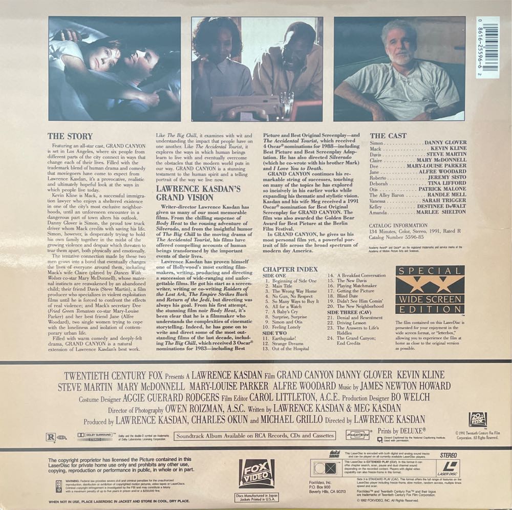 Grand Canyon Laser Disc movie collectible [Barcode 086162559662] - Main Image 2