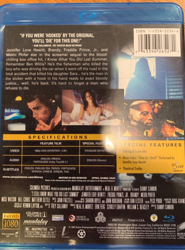 I Still Know What You Did Last Summer DIVX movie collectible [Barcode 5050629806069] - Main Image 2