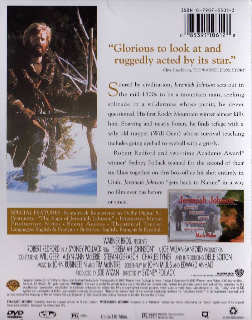 Jeremiah Johnson Digital Copy movie collectible [Barcode 012569732476] - Main Image 2