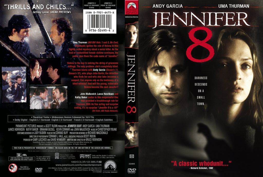 Jennifer 8 Blu-ray movie collectible [Barcode 883929335732] - Main Image 2