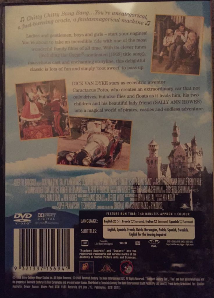 Chitty Chitty Bang Bang DVD movie collectible [Barcode 9321337156941] - Main Image 2