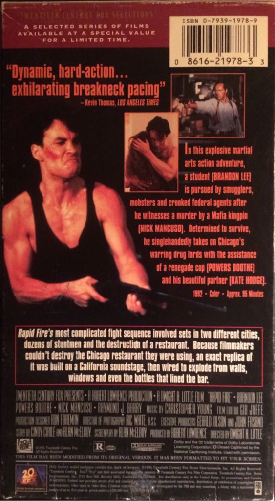 Rapid Fire VHS movie collectible [Barcode 086162197833] - Main Image 2