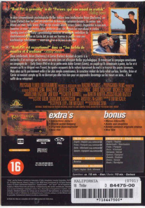 Kalifornia DVD movie collectible [Barcode 4010232007940] - Main Image 2