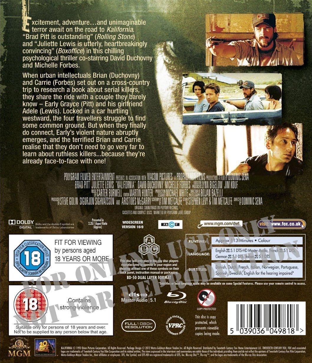Kalifornia Blu-ray movie collectible [Barcode 5039036049818] - Main Image 2