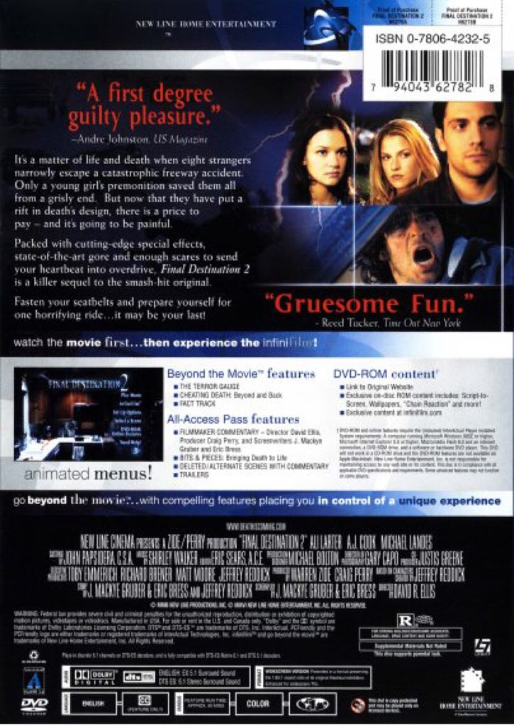 Final Destination 2 DVD movie collectible [Barcode 065935147640] - Main Image 2