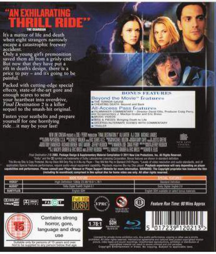Final Destination 2 Fandango at Home movie collectible [Barcode 065935827603] - Main Image 2