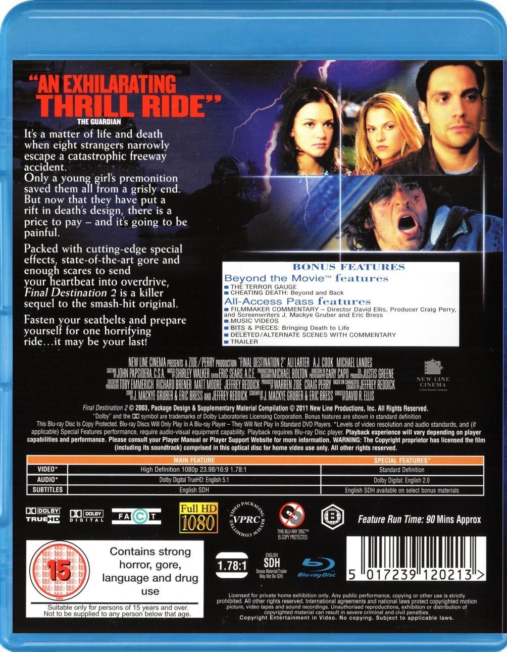 Final Destination 2 Blu-ray movie collectible [Barcode 5017239120213] - Main Image 2