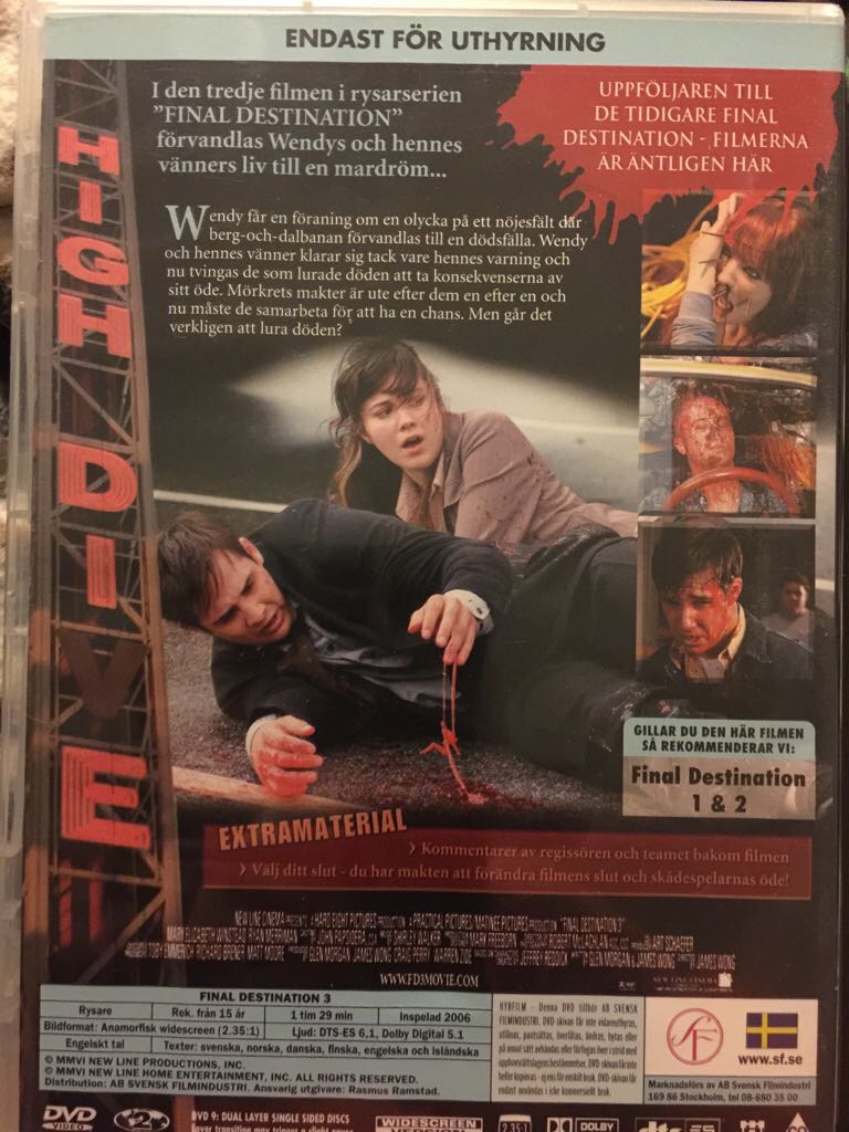 Final Destination 3 Blu-ray movie collectible [Barcode 065935223245] - Main Image 2