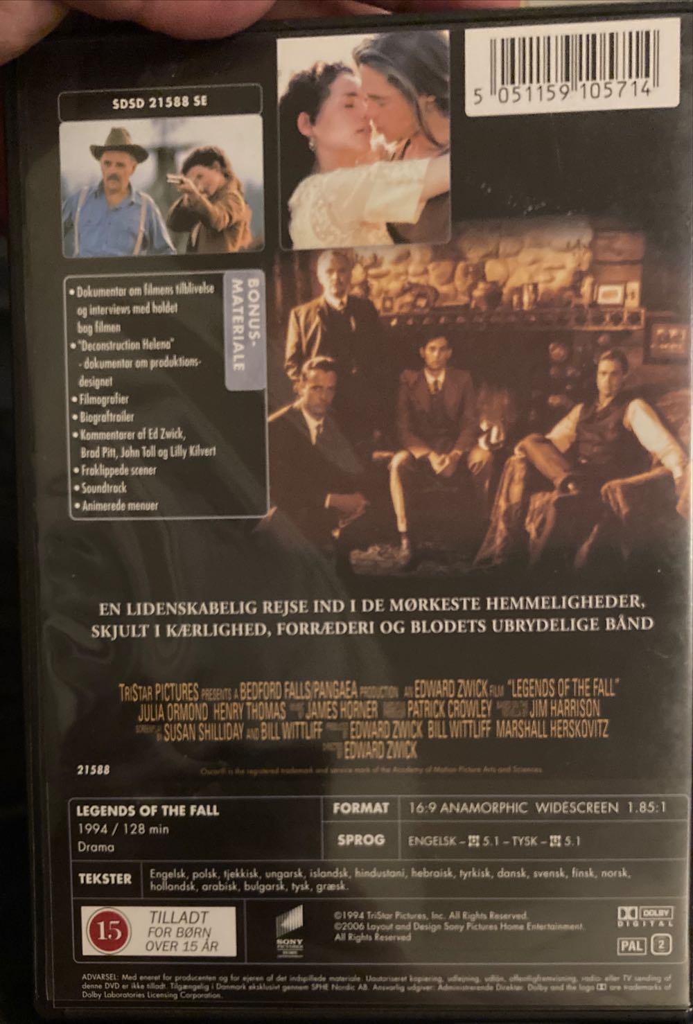 Legends of the Fall DVD movie collectible [Barcode 5051159105714] - Main Image 2