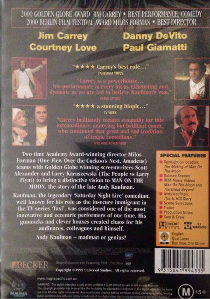 Man on the Moon DVD movie collectible [Barcode 9315841994335] - Main Image 2