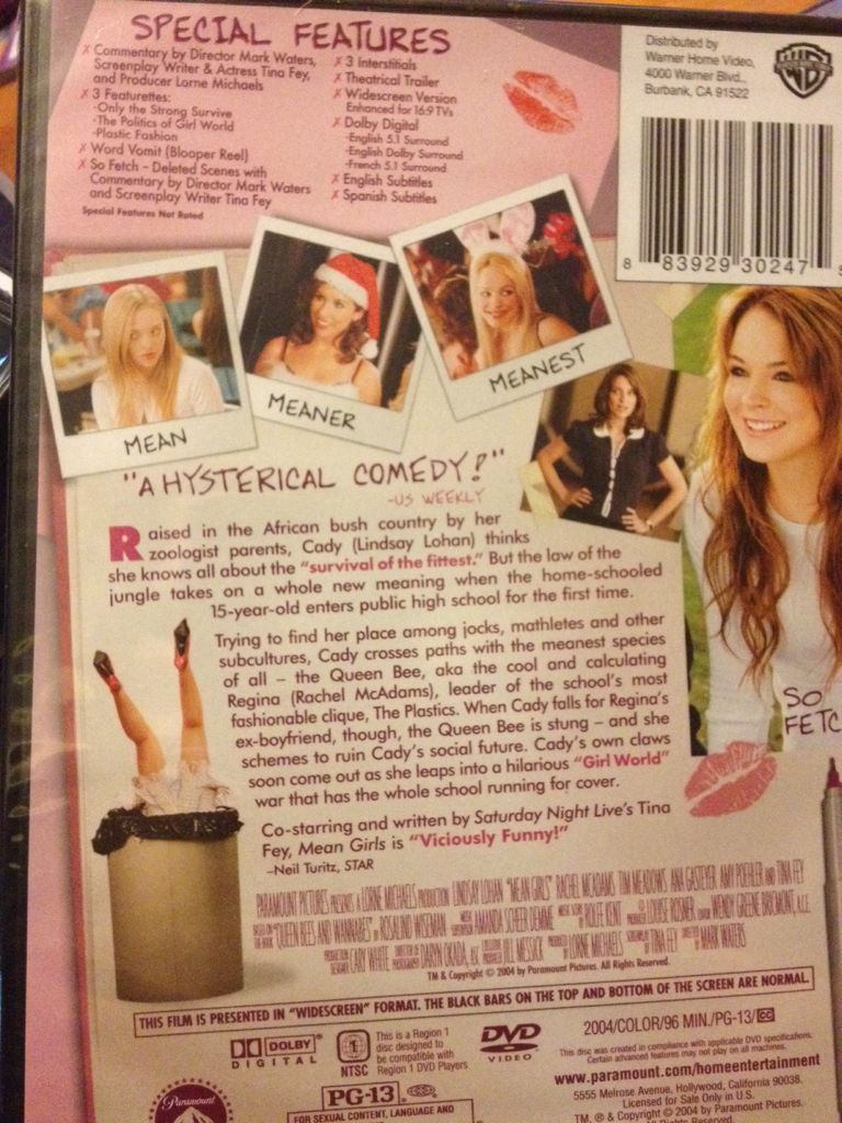 Mean Girls DVD movie collectible [Barcode 883929302475] - Main Image 2