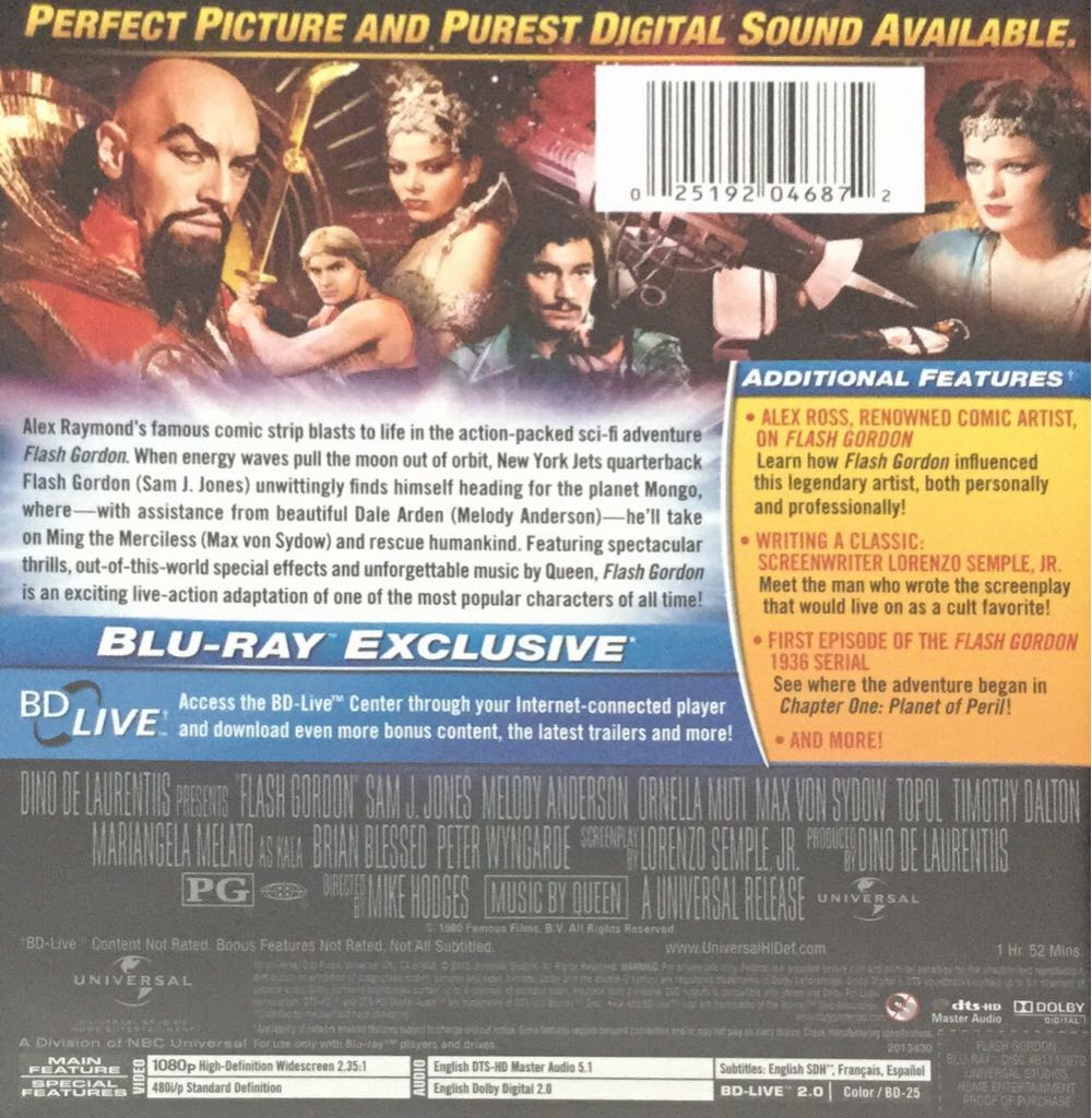 Flash Gordon Blu-ray movie collectible [Barcode 025192046872] - Main Image 2