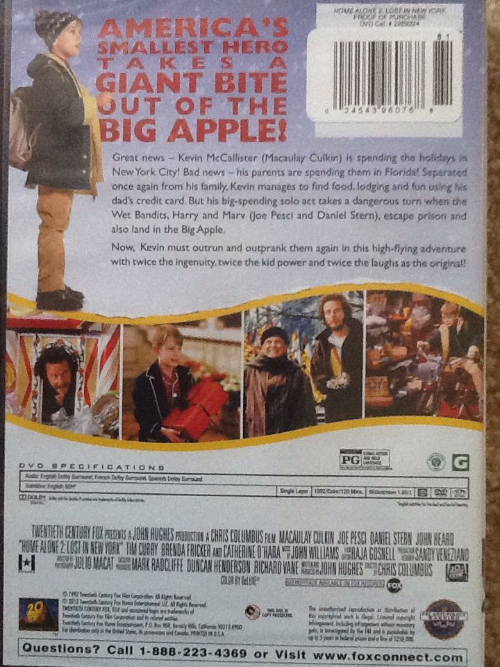Home Alone II: Lost in NY Blu-ray movie collectible [Barcode 6073743617839] - Main Image 2