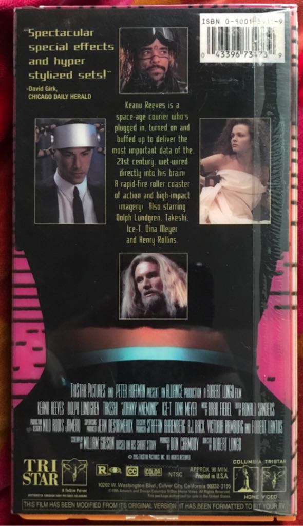 Johnny Mnemonic VHS movie collectible [Barcode 043396734739] - Main Image 2