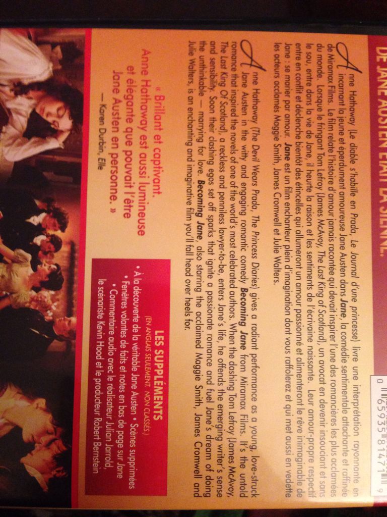 Becoming Jane Digital Copy movie collectible [Barcode 065935814719] - Main Image 2