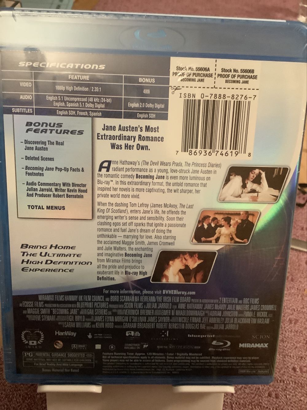 Becoming Jane Blu-ray movie collectible [Barcode 786936746198] - Main Image 3