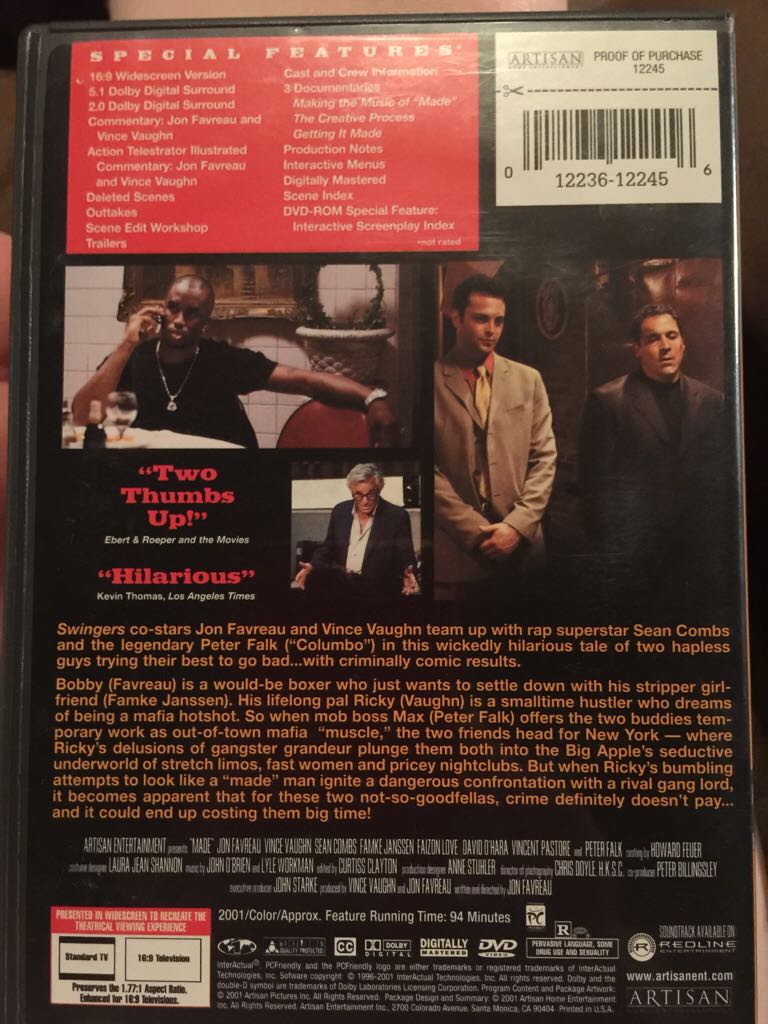 Made DVD movie collectible [Barcode 012236122456] - Main Image 2